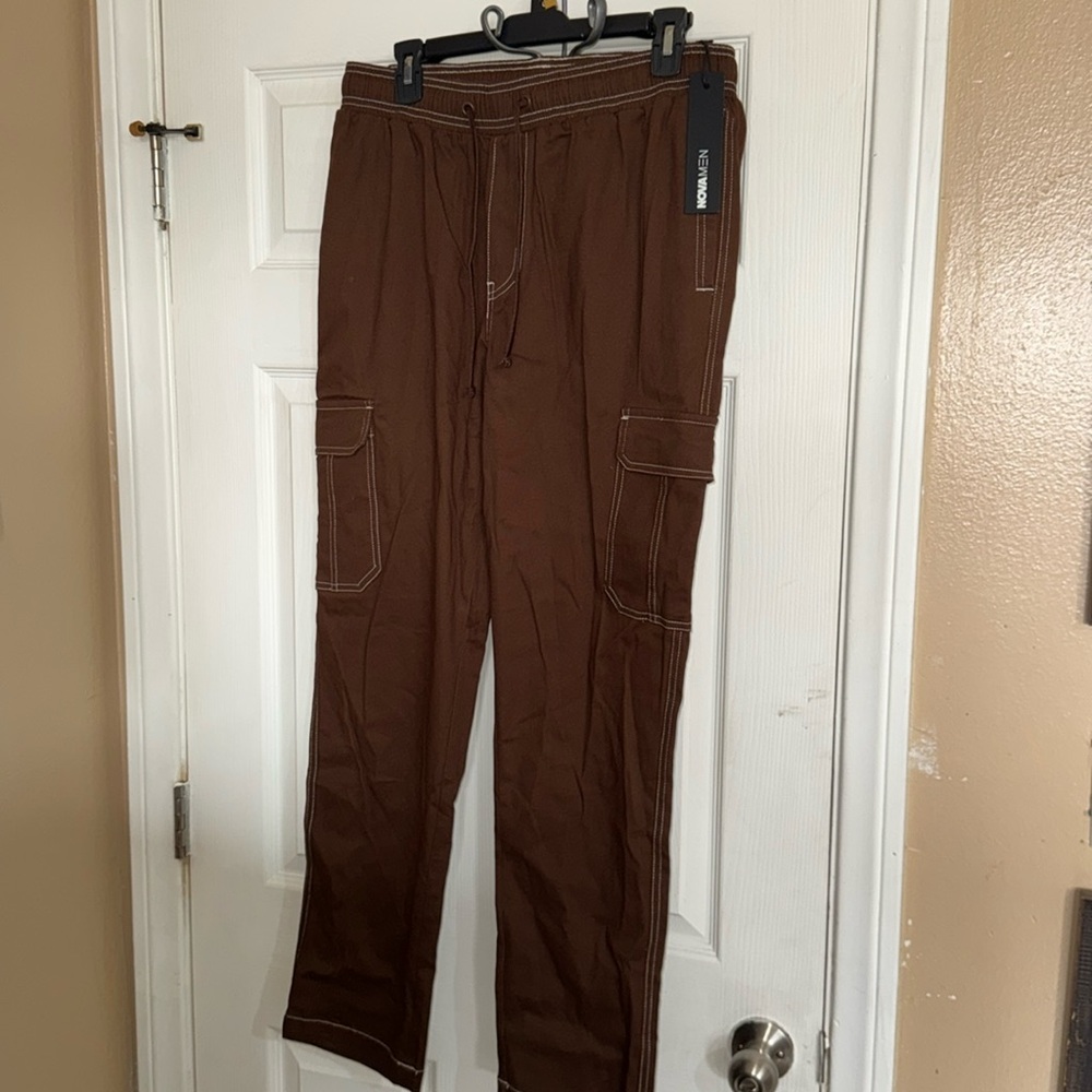 NOVA MEN brown cargo pants large BRAND NEW